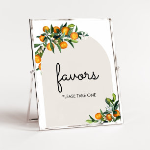 Little Cutie Citrus Orange Baby Shower Favors Poster