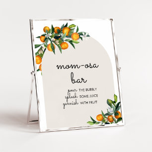 Little Cutie Citrus Orange Baby Shower Mum Osa Bar Poster