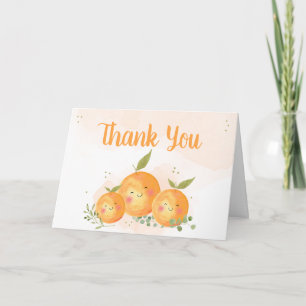 Little Cutie Citrus Orange Baby Shower Thank You Card