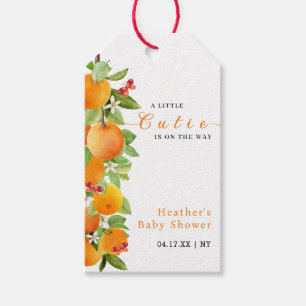 Little Cutie Citrus Orange Clementine Baby Shower Gift Tags