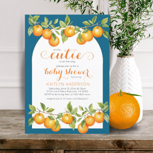 Little Cutie Citrus Orange Clementine Baby Shower  Invitation