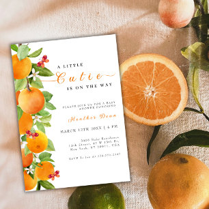 Little Cutie Citrus Orange Clementine Baby Shower Invitation