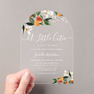 LITTLE CUTIE citrus oranges baby shower Acrylic Invitations