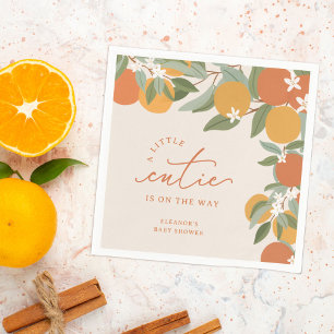 Little Cutie Citrus Oranges Baby Shower Napkin