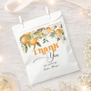 Little cutie citrus oranges birthday thank you favour bags