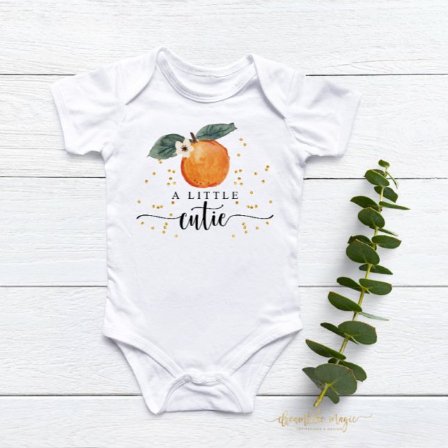 Little Cutie Citrus Tangerine Cute Fruit Baby Bodysuit (Creator Uploaded)
