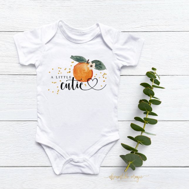 Little Cutie Citrus Tangerine Cute Fruit Baby Bodysuit (Creator Uploaded)