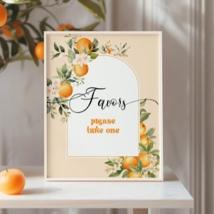 Little cutie citrus theme Favours please take one Poster
