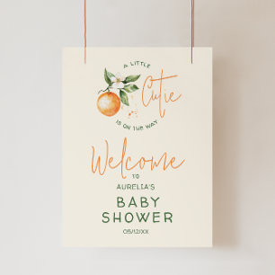 Little Cutie Citrus Welcome Baby Shower Sign