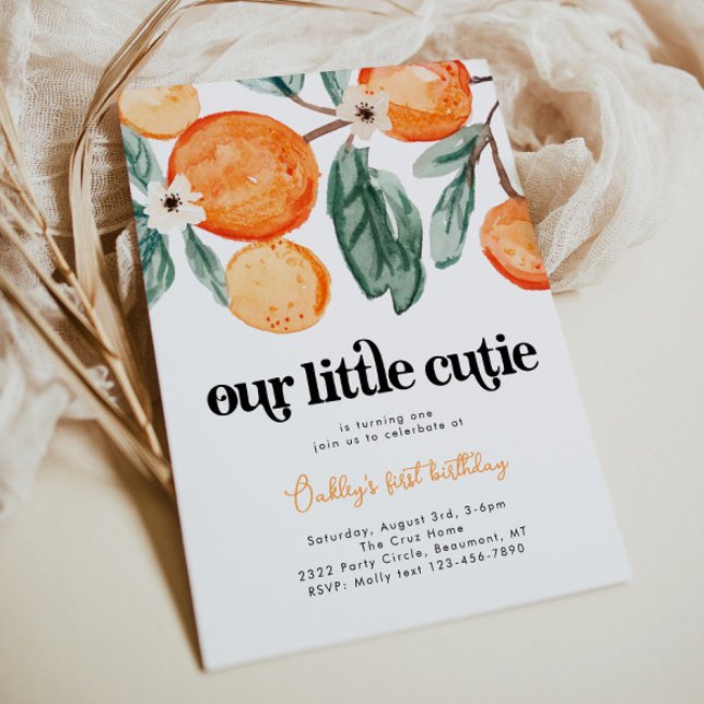 Little Cutie Clementine Birthday Invitation (Creator Uploaded)
