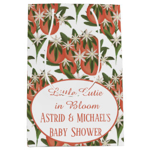Little Cutie Clementine   Citrus Baby Shower Medium Gift Bag