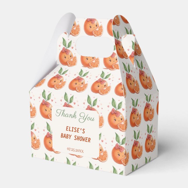  Little Cutie Clementine Citrus Orange Theme Favour Box (Front Side)