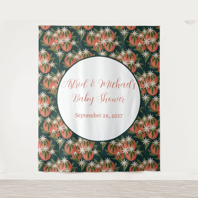 Little Cutie Clementine | Citrus Theme Baby Shower Tapestry (Front)