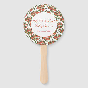 Little Cutie Clementine Neutral Baby Shower Hand Fan