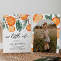 Little Cutie Clementine Photo Birthday Invitation