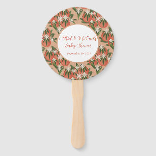 Little Cutie Clementine Pink Girl Baby Shower Hand Fan