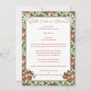 Little Cutie Clementine Sage   Citrus Baby Shower  Invitation