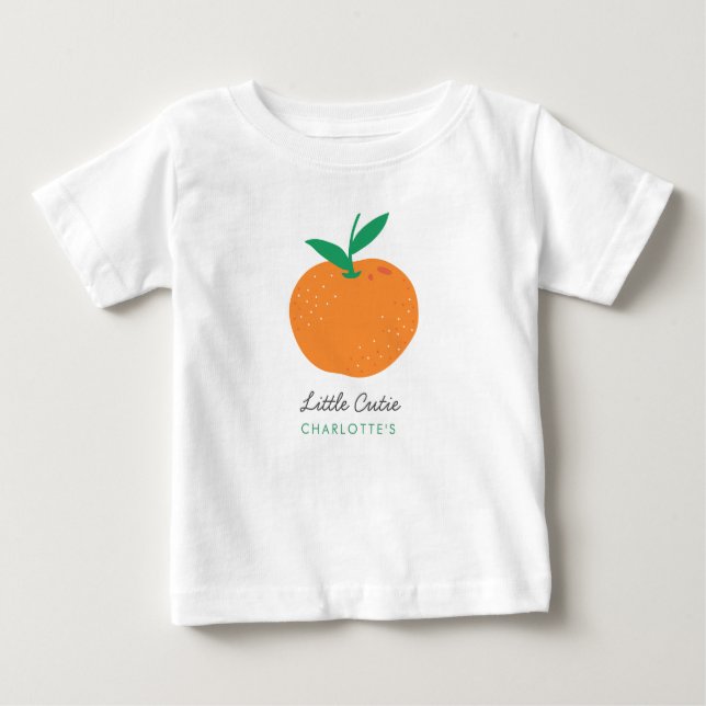 Little Cutie Cute Orange Baby T-Shirt (Front)