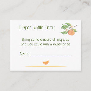 Little Cutie Diaper Raffle Entry Enclosure Card
