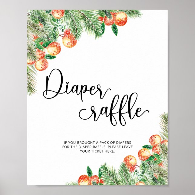 Little cutie diaper raffle sign (Front)