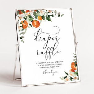 Little cutie diaper raffle sign