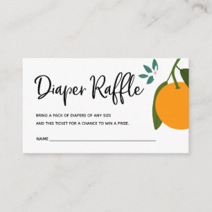 Little Cutie Diaper Raffle Ticket for Baby Shower Enclosure Card