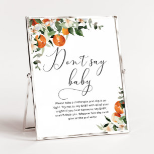 Little cutie Don't say baby shower game Poster