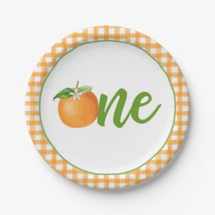Little Cutie First Birthday Plate - Or Plaid