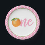 Little Cutie First Birthday Plate - Pk Dots<br><div class="desc">Perfect Item to Compliment that Special Birthday!</div>