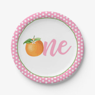Little Cutie First Birthday Plate - Pk Dots