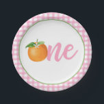 Little Cutie First Birthday Plate - Pk Plaid<br><div class="desc">Perfect Item to Compliment that Special Birthday!</div>