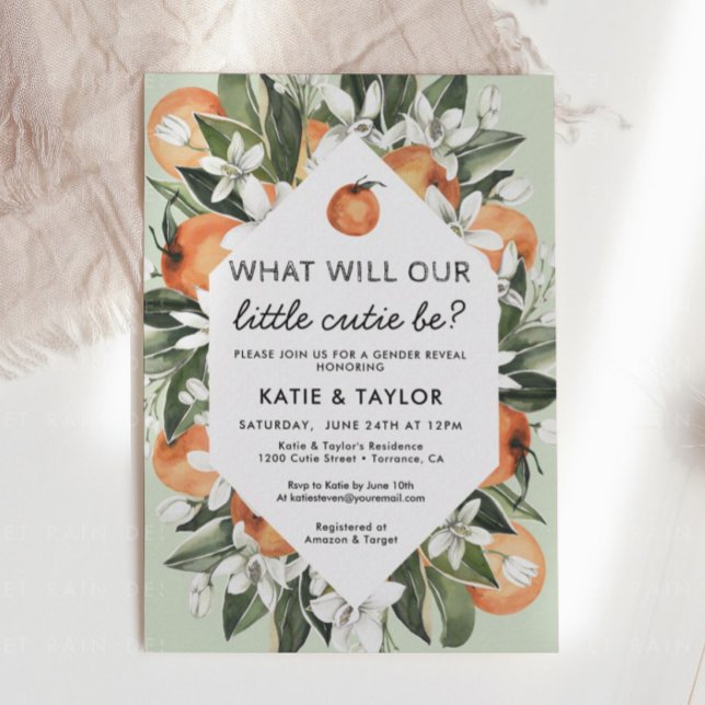 Little Cutie Gender Reveal Party Invitation (Creator Uploaded)
