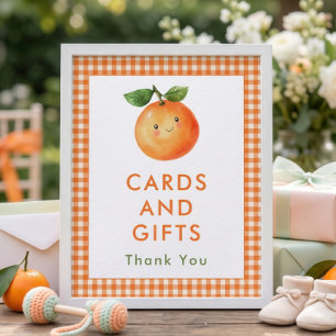 Little Cutie Gingham Cards Gifts Sign Baby Shower