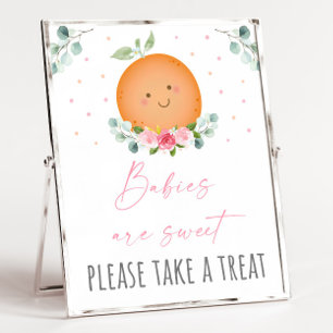 Little Cutie Girl Baby Shower Treats Sign