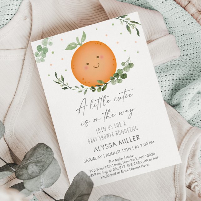 Little Cutie Greenery Baby Shower Invitation (Creator Uploaded)