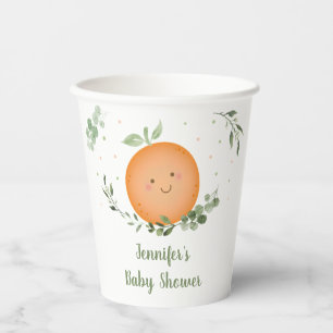 Little Cutie Greenery Baby Shower Paper Cups