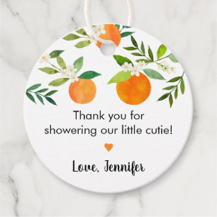 Little Cutie Greenery Floral Baby Shower Favour Tags