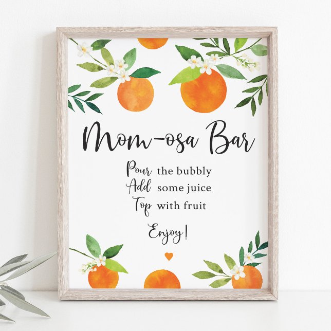 Little Cutie Greenery Floral Mimosa Bar Sign (Creator Uploaded)