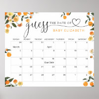 Little Cutie Guess Baby Due Date Calendar