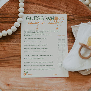 Little Cutie Guess Who Mummy Or Daddy Game Card