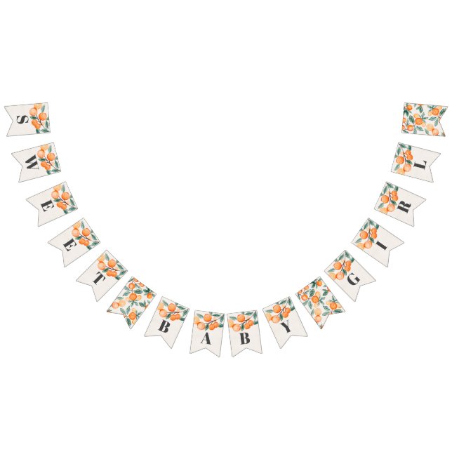 little cutie happy baby shower banner orange (All)