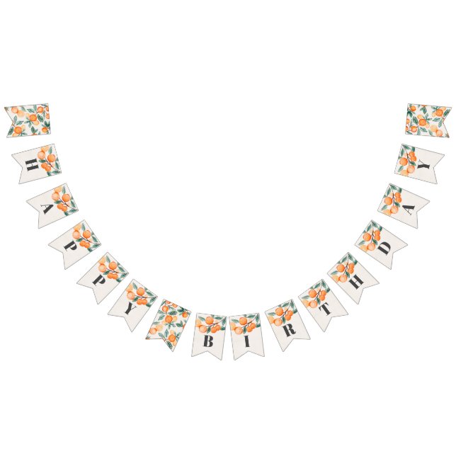 little cutie happy birthday banner orange birthday (All)