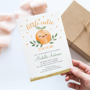 Little Cutie Is On The Way Baby Shower Invitation