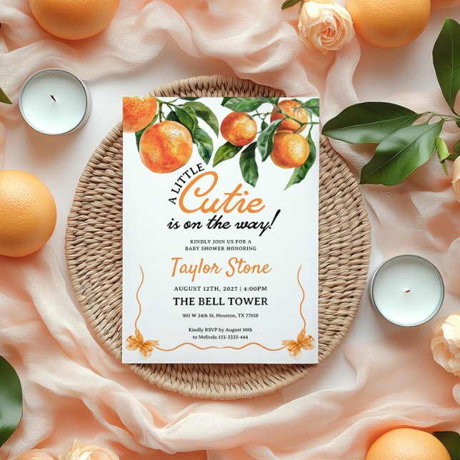 Little Cutie Is on the Way Baby Shower Invitation (Creator Uploaded)