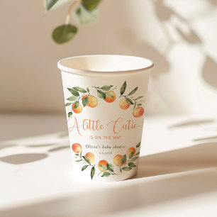 Little cutie is on the way baby shower paper cups