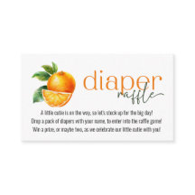 Little Cutie Is On The Way Diaper Raffle Card