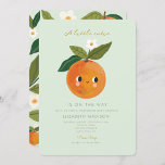 Little Cutie is on the way Orange Baby Shower Invitation<br><div class="desc">Little Cutie is on the way Orange Baby Shower Invitation</div>