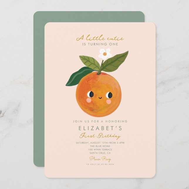 Little Cutie is turning One Birthday Invitation (Creator Uploaded)