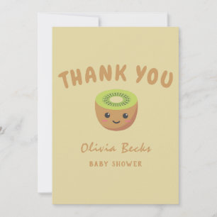 Little Cutie Kiwi Baby Shower Thank You Card