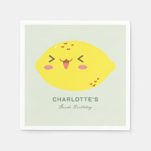Little Cutie Lemon Citrus First Birthday Napkin